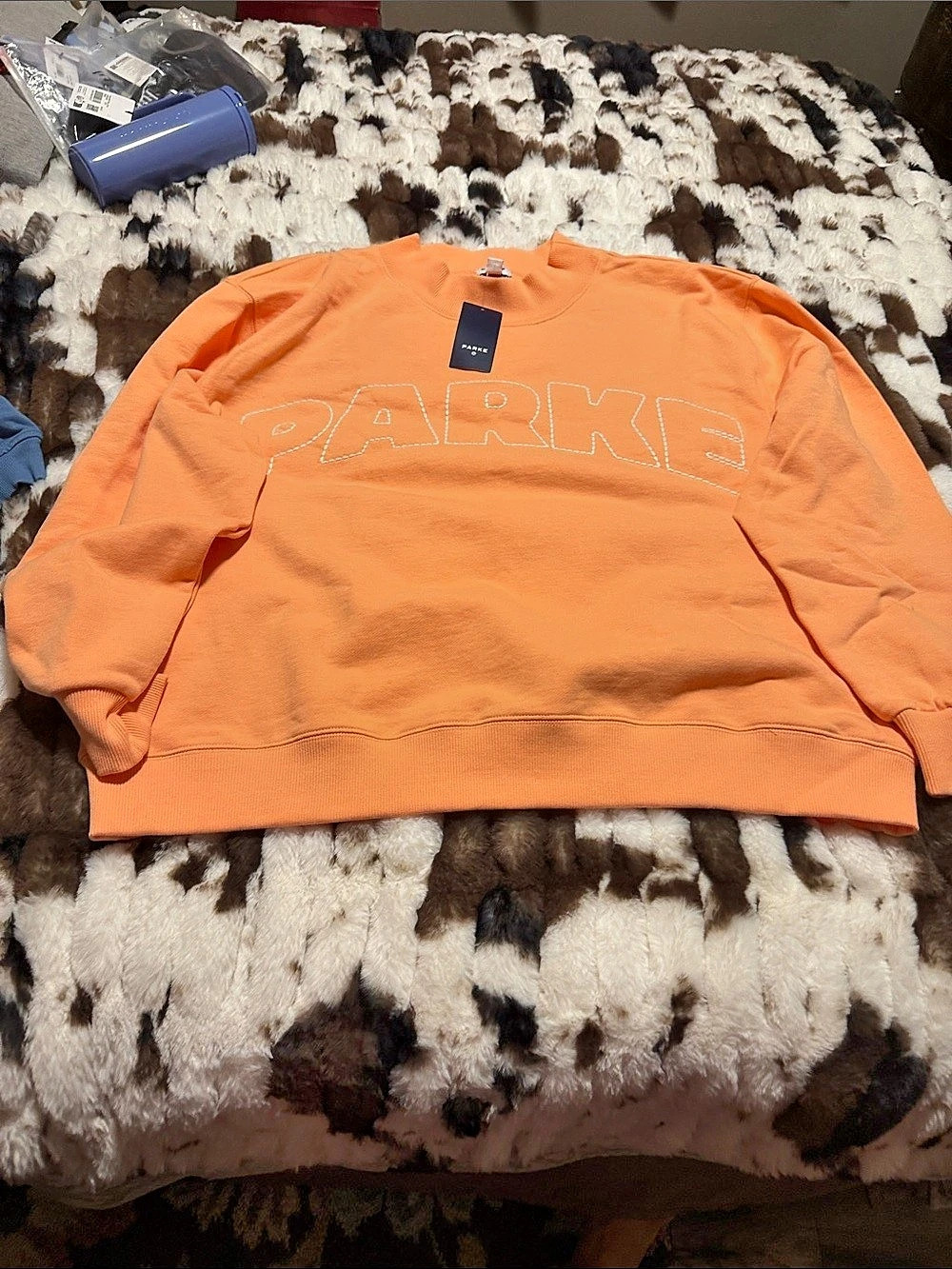 PARKE x Target Mockneck Pullover Sweatshirt Orange Large